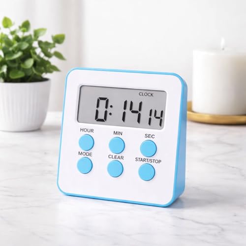 MR Alarmlı Dijital Öğrenci Sınav Masa Kronometresi; 24 Saat Geri Sayım Timer, 2 Kademeli Alarm, LCD Ekranlı (Mavi)