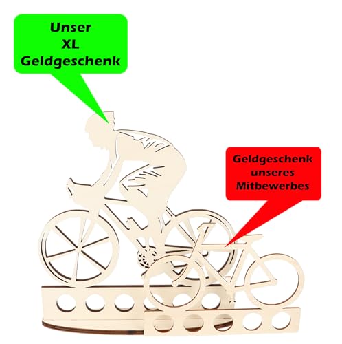 XL Wooden Money Gift, Gift Idea, Voucher Packaging, Funny Gift, Money Gift for Men and Women (Bicycle Man) - Image 4