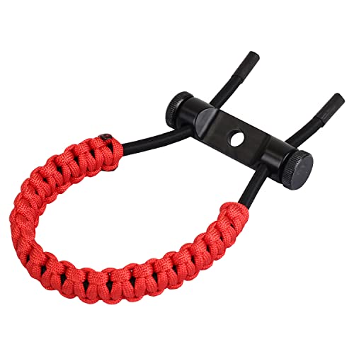 SOPOGER Archery Bow Wrist Sling Hunting Wrist Strap Braided for Compound Bow Target Shooting Accessories (Red)