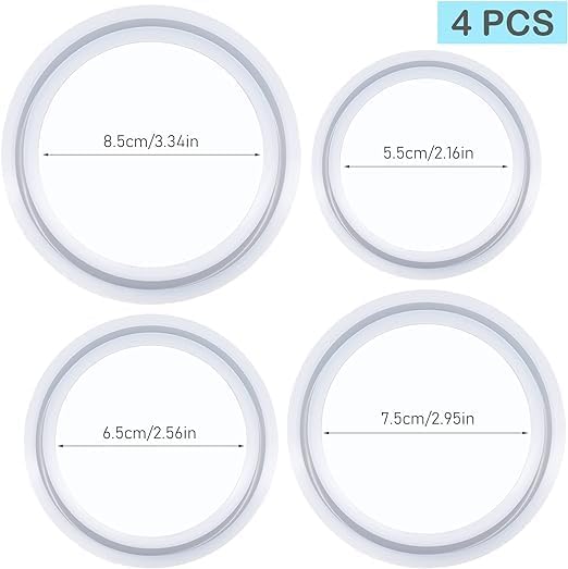 INHEMING Silicone Bangle Bracelet Mold - Round Casting Mould for Resin Jewelry Making Tools, 5.5 cm, 6.5 cm, 7.5 cm, 8.5 cm - Image 2
