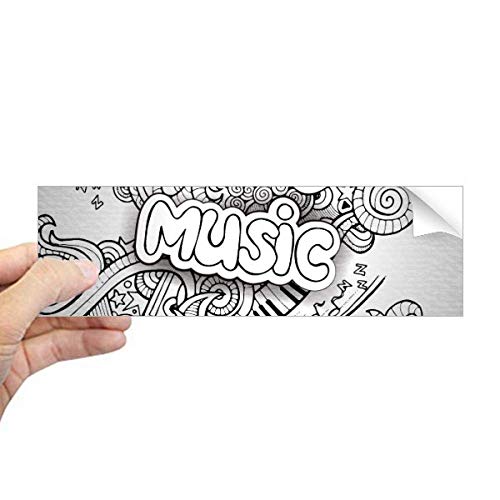 Calcomanía de música bobinado para ventana coche y cuaderno pegatina rectangular DIYthinker 2
