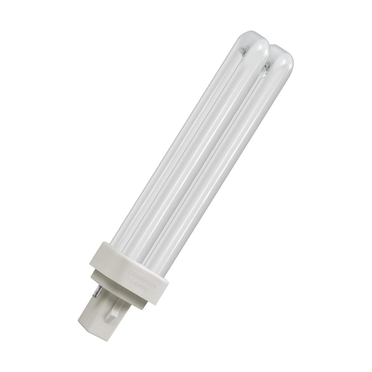 Crompton Lamps LED PLC 6W G24 Double Turn D-Type Direct to Mains (18W Equivalent) 4000K Cool White Opal 835lm 2-Pin Universal 2-pin CLD Biax-D Dulux-D Lynx-D PL-C Light Bulb