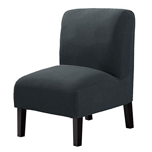 WOMACO Armless Accent Chair Slipcover Stretch Accent Slipper Chair Cover Removable Oversized Big Chair Furniture Protector Slip Cover for Home Hotel (Dark Gray, 1)