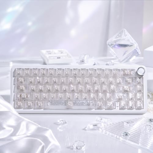 Image of dagaladoo White Clear keycaps,Translucent keycaps,Shine Throug Key caps
