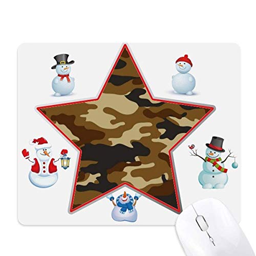 Tapis de souris Noël grand format motif bonhomme de neige et étoiles illustration