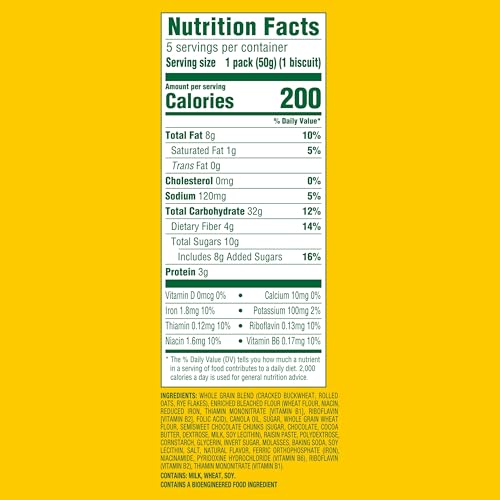 Image of belVita Soft Baked Breakfast Bars, Oats & Chocolate, 6 Boxes of 5 Packs (1 Biscuit Per Pack)