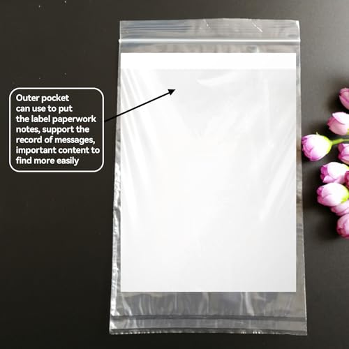 Image of Klmnop 150Pcs Biohazard Specimen Bags, 6x9.8in with Biohazard Logo Printing, Ziplock Top Laboratory Sample Bag with Outside Pocket Paperwork Pouch(Clear)