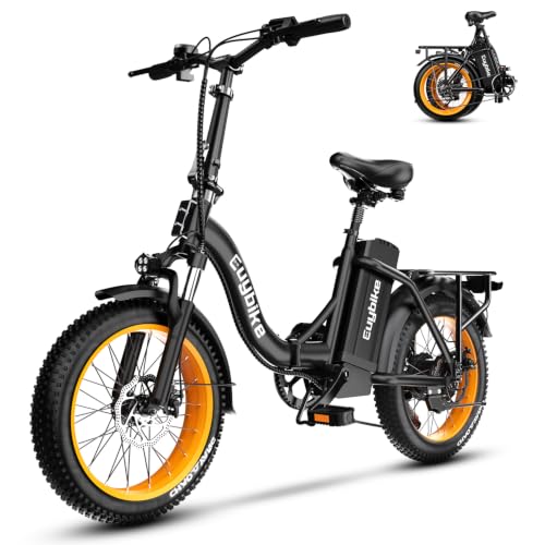 Image of 1000W Foldable Electric Bike,48V 20AH Removable Battery Ebike,80 Miles Max Range Electric Bike for Adults,20 inch Fat Tire Folding Ebike,Adult Electric Bicycle for Commute Beach Snow