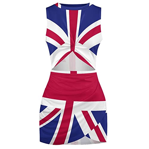 Elegant Casual Skirt British Flag Girls Summer Sunny Beach Dress S4