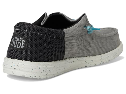 Image of HEYDUDE Mens Wally Funk Zigzag Mesh Moon Grey /Black 7 M