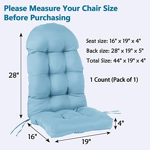 Ccliuge Adirondack Chair Cushion, Rocking Chair Cushion With Ties, High Back Patio Chair Pad Indoor Or Outdoor, Sunscreen Waterproof And Fade-Resistant, 44X19X4 Inch, Sky Blue, 1-Pack #TOP5