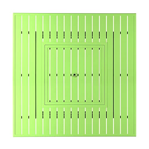 Image of Square 42 in. x 42 in. Aluminum Propane Fire Pit Table with Glass Beads, Two Covers, Lid, 57,000 BTUs in Green Finish