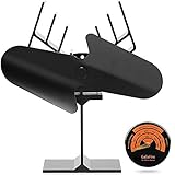 Galafire - Ventilatore per stufa a legna con 2 lame, grande flusso d'aria, efficiente...