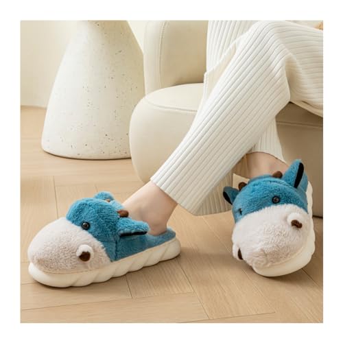 Baiyuruodie Women's & Men's Animal Slippers - Hippopotamus Design, Slip Resistant & Warm3
