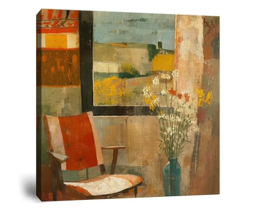 HJL Art Vintage Country Farmhouse Wall Art Canvas Vintage Flower