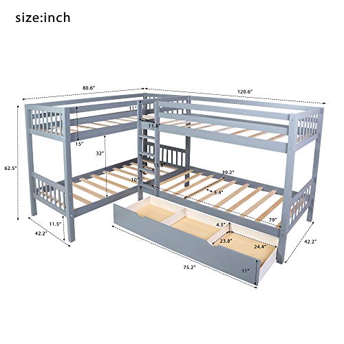 l shaped bunk beds double