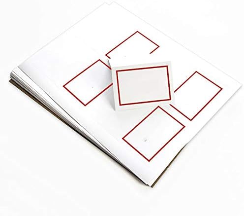 4up Printable Foil Place Card - White Silver, 25 Pack