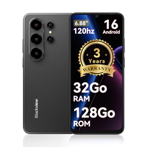 Blackview Wave 10 Téléphone Portable Pas Cher, Android 16 Smartphone 32GB+128GB/2TB, 32MP 13MP,6,88
