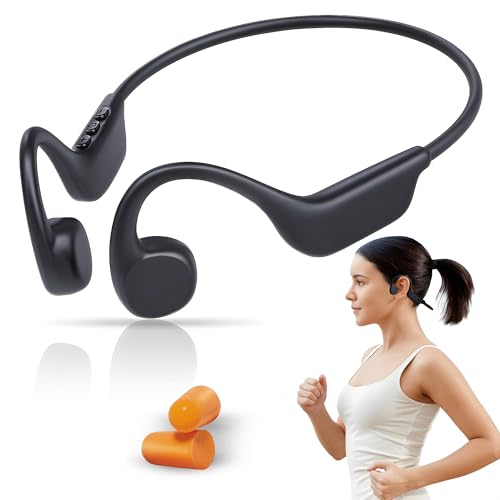 Bennanco Auriculares de Conducción Ósea Bluetooth 5.3 Open Ear - Auricular IPX5 Impermeable y Resistentes al Sudor con Micrófono - Auriculares Deportivos Adecuado para Ciclismo, Correr y Fitness.