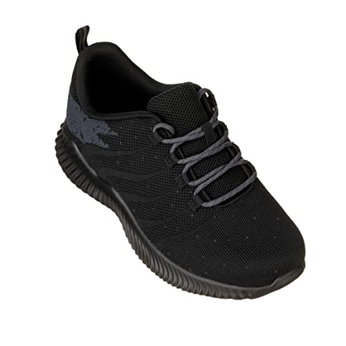 Image of CALTO Men's Invisible Height Increasing Elevator Shoes - Black /Grey Ultra Lightweight Sporty Sneakers - 2.8 Inches Taller - Q216 - Size 11 D(M) US