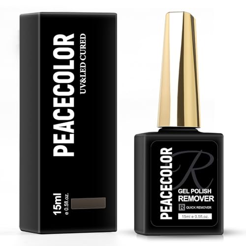 PEACECOLOR 15ML Quita Esmalte Semipermanentes para Uñas, Removedor Esmalte Semipermanente, elimina rápida y fácilmente el Pintauñas Semipermanentes, No Daña las Uñas