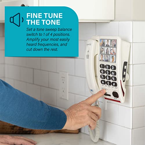Amplified Big Button Landline Phone For Seniors – 26Db Home Phone With Photo Buttons – Telephones For Hearing Impaired & Simple Big Button Telephone Number For Seniors By Serene Innovations. #TOP5