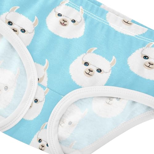 Joisal Fancy Girls Underwear Toddlers 2t Cotton Panties Little Girl Cute White Alpacas Light Blue Kids Briefs Undies4