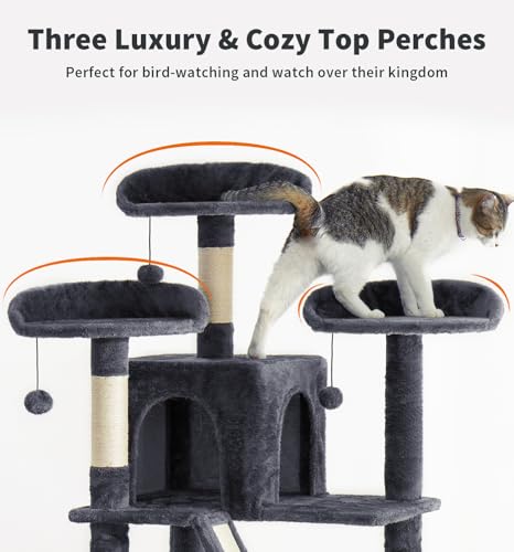 Árbol para Gatos Alto 80 pulg con Rascador y Hamaca miniatura 3