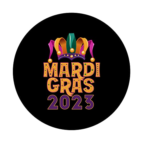 Mardi Gras Jester Hat 2023 Fat Tuesday Celebration PopSockets Swappable PopGrip - Image 3