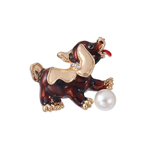 Broche Petit Chien Marron pour Customiser une Veste en Jean Ternie
