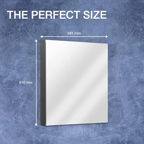 Kohler Maxstow Mirror Cabinet 15"x24"x3.56" (38.1cm x 60.96cm x 9.04cm), Dark Anodized Aluminum with Silver Coated Glass - Bathroom Cabinet with... - Image 3