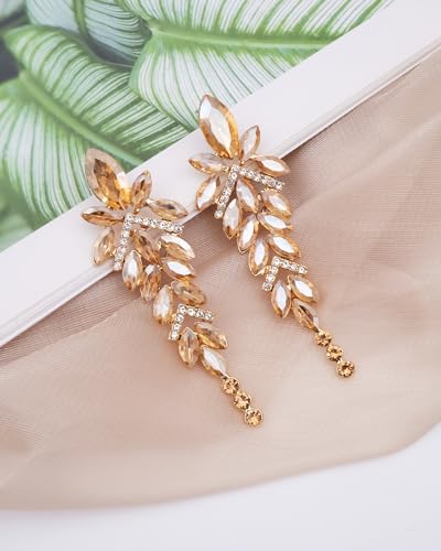Luxury Marquise Crystal Chandelier Dangle Earrings Trendy Statement Drop Earrings Gifts for Women3