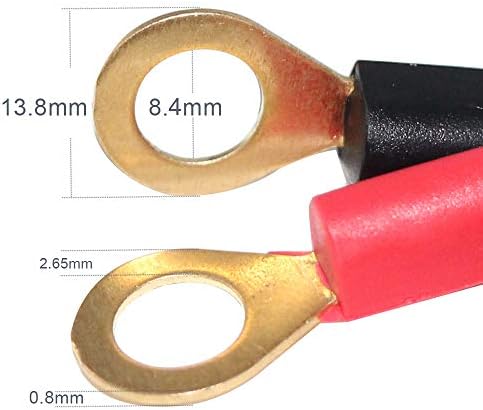 KUNCAN SAE Connector to O Ring Terminal Harness Wire, 2 Pin Lug Quick Disconnect Extension Cable, Eyelet Terminal Charge Cord for Motorcycle, Car, Tractor, 10A Fuse,2FT