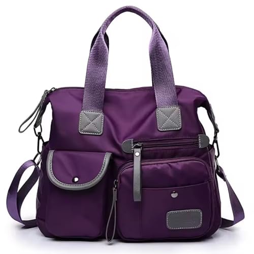CHENXIAOHONG Bolsa Feminina Grande Estilo Universitário, Bolsa de Ombro Portátil Tipo Saco, Bolsa de Lado Feminina Espaçosa para o Dia a Dia ou Faculdade (Roxo)