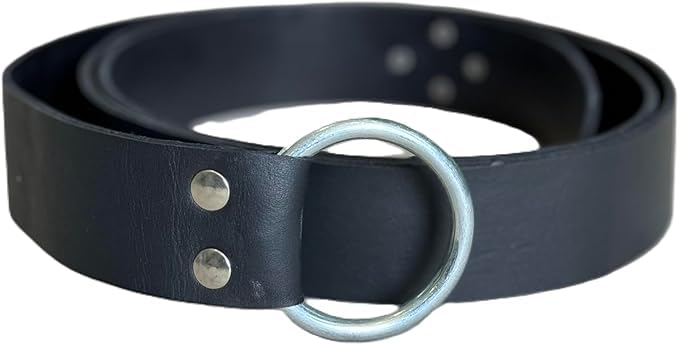 Medieval Knight Black Leather Belt Mens Reenactment Accessory Halloween Armor Costume