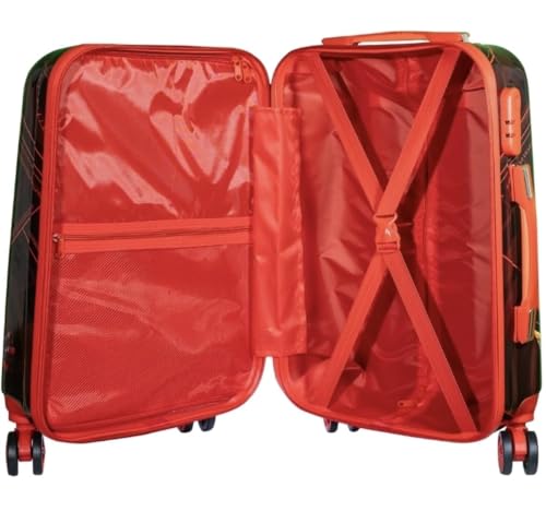 Image of ADSON Abs Kid's Trolley 360 Rotating Carry On Luggage Wheels Non-Breakable Limited Edition Superhero Kids Rolling 20 Inch Suitcase with 4 Wheel Travel Trolley Bag Case (Deep Red)