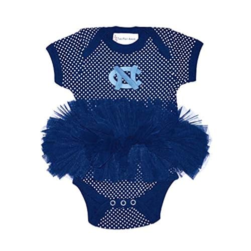 Image of Two Feet Ahead Newborn Baby Girl Bodysuit Creeper Polka Dot Tutu Skirt Dress College Licensed