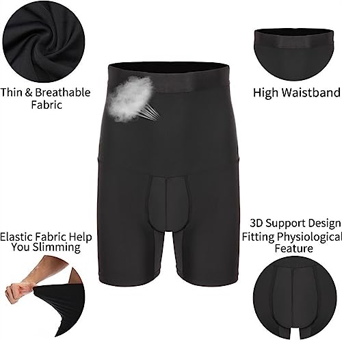 Perfect Body High Elasticity Comfortable Shapewear，Tight-fitting Abdomen Boxer Briefs Men's Body-shaping Pants (Color : Black, Size : X-Large)4