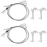 4sets 1M Twister Stainless Steel Cable with Adjustable Photo Hanging Hook S Metal Hook, Adjustable...