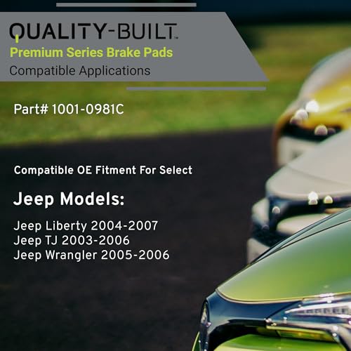 Image of QUALITY-BUILT Rear Ceramic Brake Pads, Premium 1001-0981C, Compatible with 2003-2007 Jeep (Liberty,TJ,Wrangler)