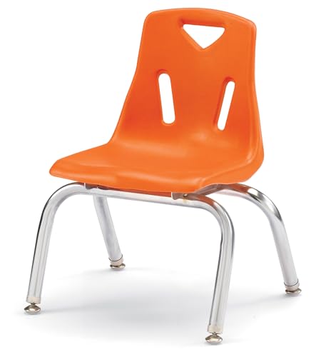 Image of Jonti-Craft Berries 8140JC1114 Stacking Chair with Chrome-Plated Legs, 10 inch Height, Orange