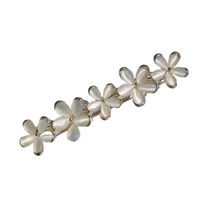 2Pcs Golden Flower Opal Hair Clips Gold Sparkly Wedding Barrettes Fancy Hair Pins Valentines Wedding Prom Engagement Birthday Decorative Accessories for Women Girls Thick Fine Hair,Clips and Barrettes