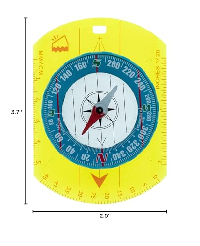 Brújula UST Hi Vis Waypoint con lupa y placa fluorescente miniatura 3