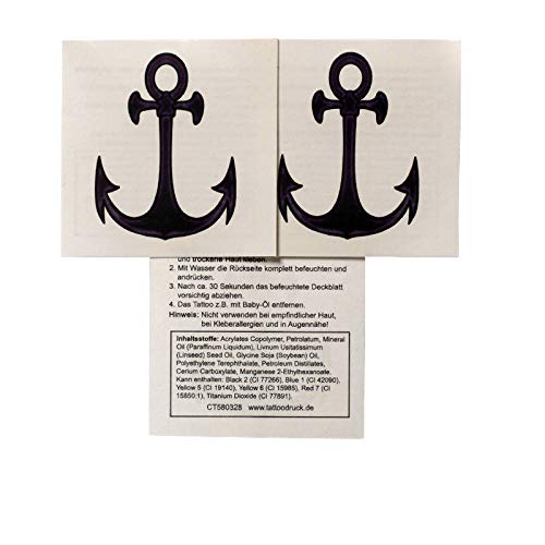 20 x Anker Tattoo groß - Marine Anker-Tattoo -...