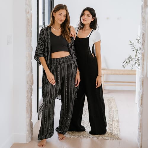 Image of Lotus and Luna Women's Harem Pants Thai Pants for Beach & Lounge High Waisted Flowy Boho Pants Genie Pants Yoga Pants