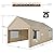 Shintenchi 10x18.5ft Heavy Duty Carport, Portable Garage with Removable Sidewalls, Doors and Ventilated Windows, All-Season Tarp, UV Resistant Waterproof Carport Canopy (Khaki)