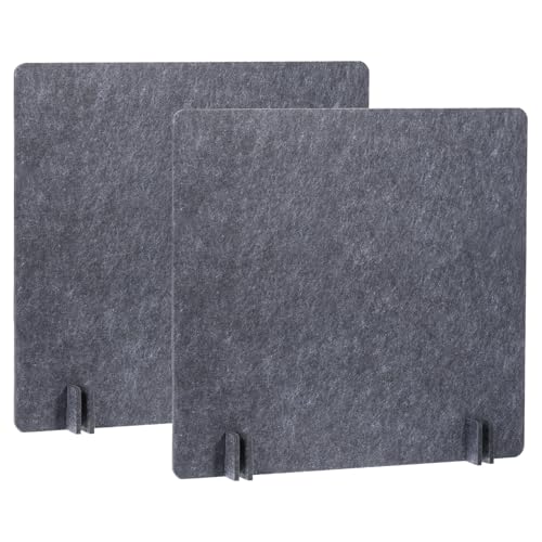 PATIKIL Desk Divider, 2 Set 24 x 24 Inch Acoustic Freestanding Desk Divider Desk Privacy Panel with 8 Pcs Support Feet for Library Office Workstation, Dark Grey