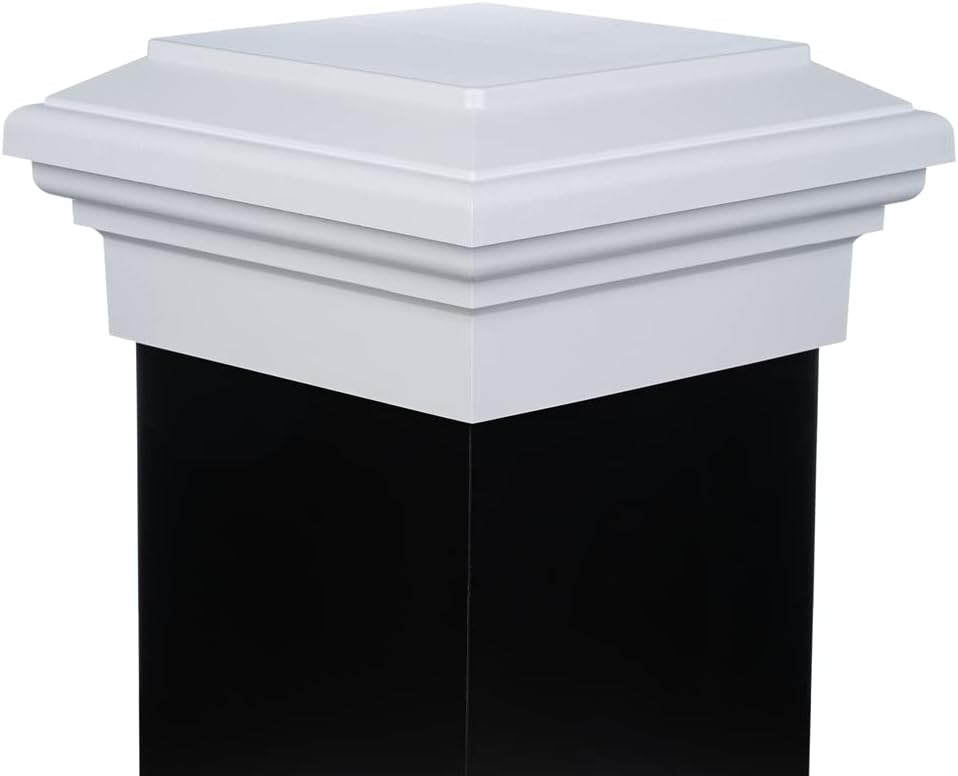 8x8 White Flat Post Cap Most Common fits (7.5"x7.5") Pressure Treated Post. Newel Newport Top for Outdoor Fences, Mailboxes & Decks, by Atlanta Post Caps. Also Available in Actual 8"x8"
