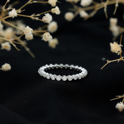 Certified Moissanite Eternity Wedding Anniversary Band Ring for Women, D-Vs1 Quality2