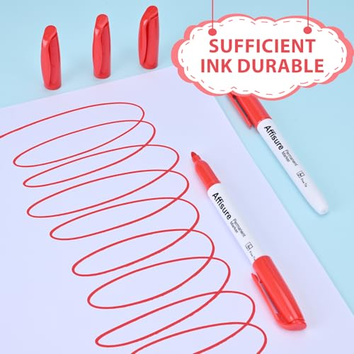 Image of Red Permanent Markers Bulk, 75 Count, Quick Drying and Fade Resistant, Fine Point Marker works on Paper, Plastic, Metal, Wood, Perfect for Classroom, Home, Office
